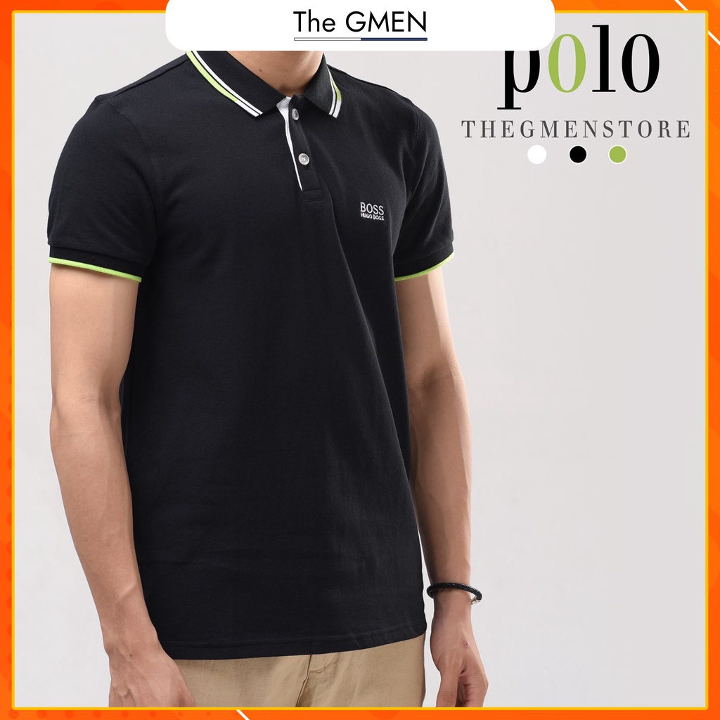 Áo Polo nam The GMEN Hugo Boss Polo chất liệu 100% cotton, kẻ viền ấn tượng