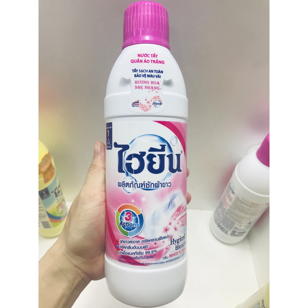 Chính hãng - Có tem phụ- Nước tẩy quần áo trắng/màu HYGIENE 500ml/600ml Thái Lan