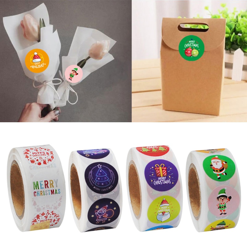 Set 500 Thẻ Giấy In Họa Tiết Giáng Sinh Trang Trí Túi Xách