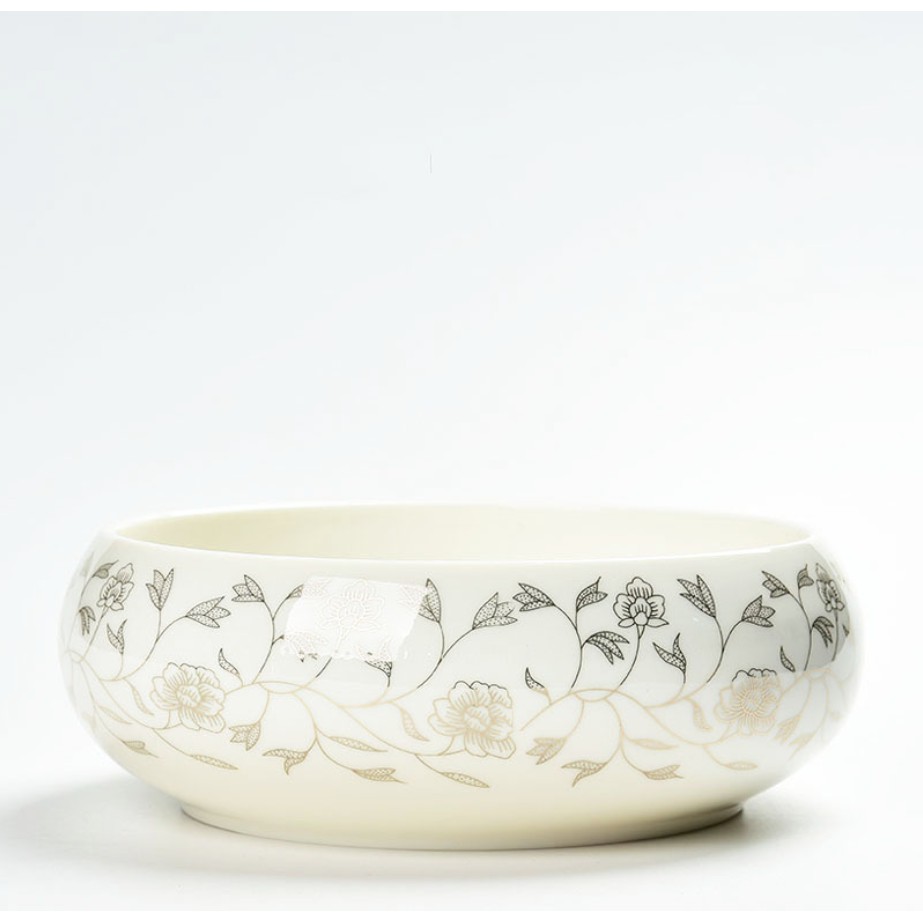 Bát sứ hoa văn vẽ tay cỡ trung - trồng thủy tiên, trang trí bàn làm việc