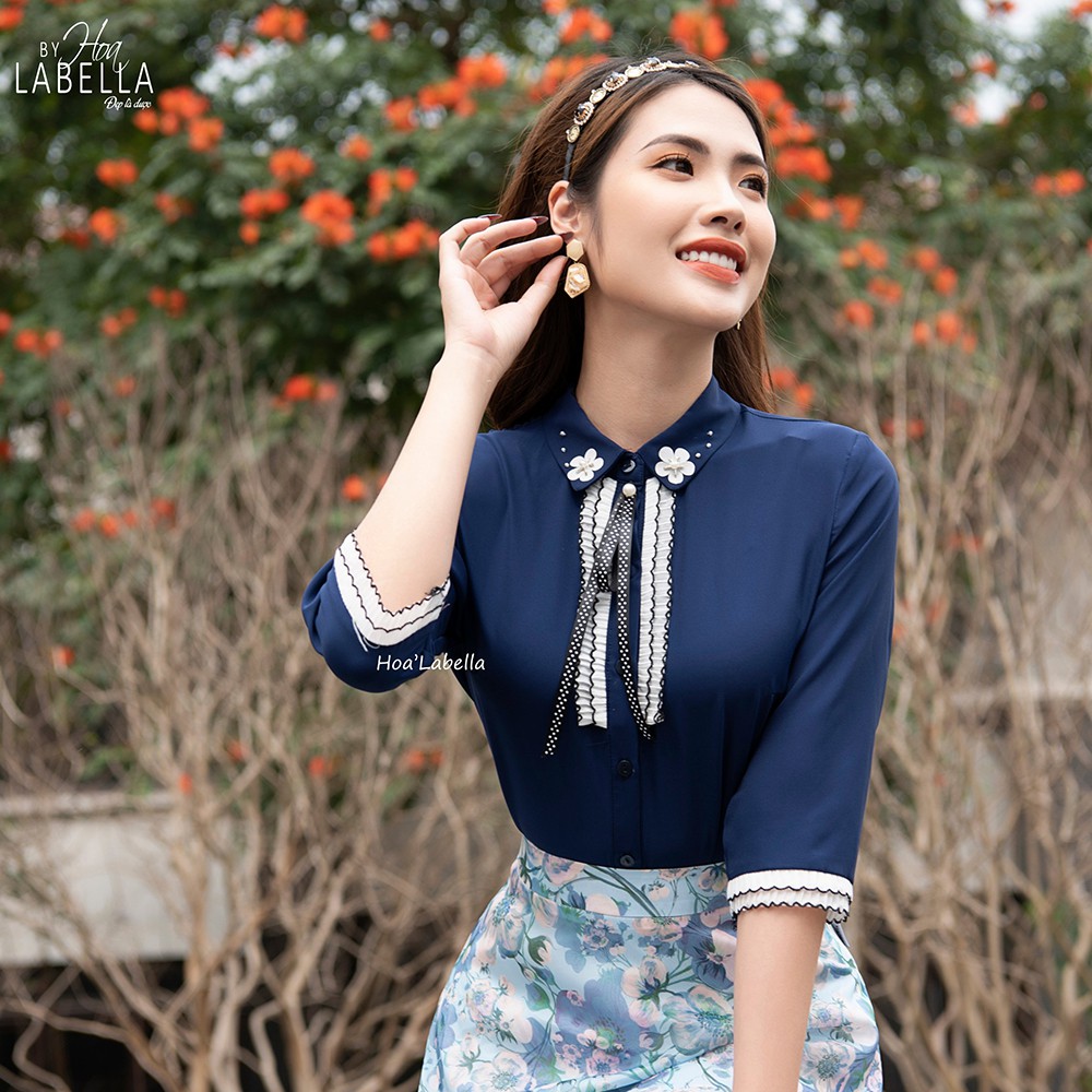 Áo Sơ Mi Nữ HOABELLA Phối Ren Thanh Lịch (SM28)