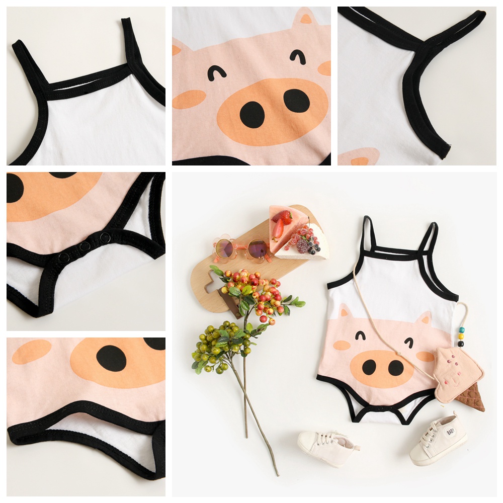 Bộ áo liền quần Sanlutoz họa tiết hoạt hình dễ thương cho trẻ sơ sinh