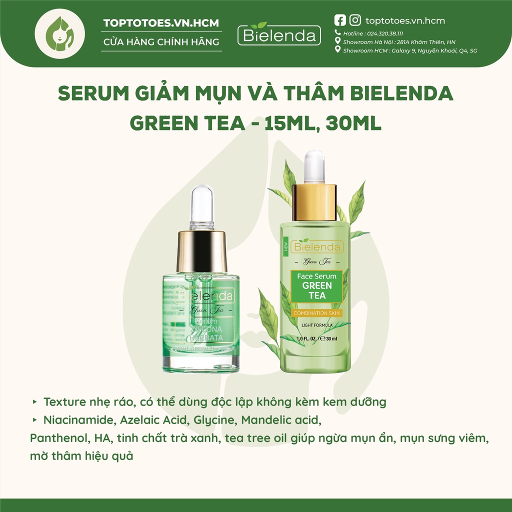 Serum Bielenda Green Tea kiềm dầu, giảm mụn và thâm 15ml/30ml