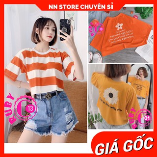 Áo thun nữ phom croptop in hình hoạt hình dễ thương RBC Áo thun nữ chất mềm mịn
