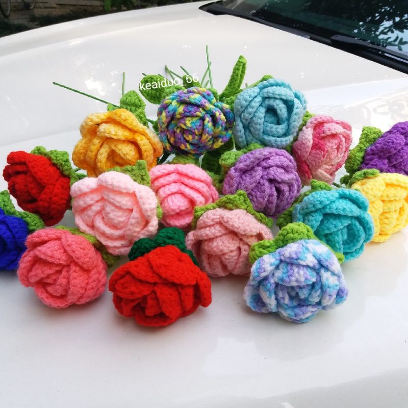 Quà tặng ý nghĩa Hoa hồng bằng len handmade, Rose Crochet, Forever Flower Crochet