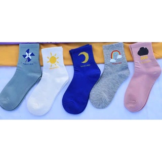 Tất vớ nữ cao cổ hình mặt trời nhiều màu chất cotton mềm mịn thoáng khí co giãn tốt mơ house