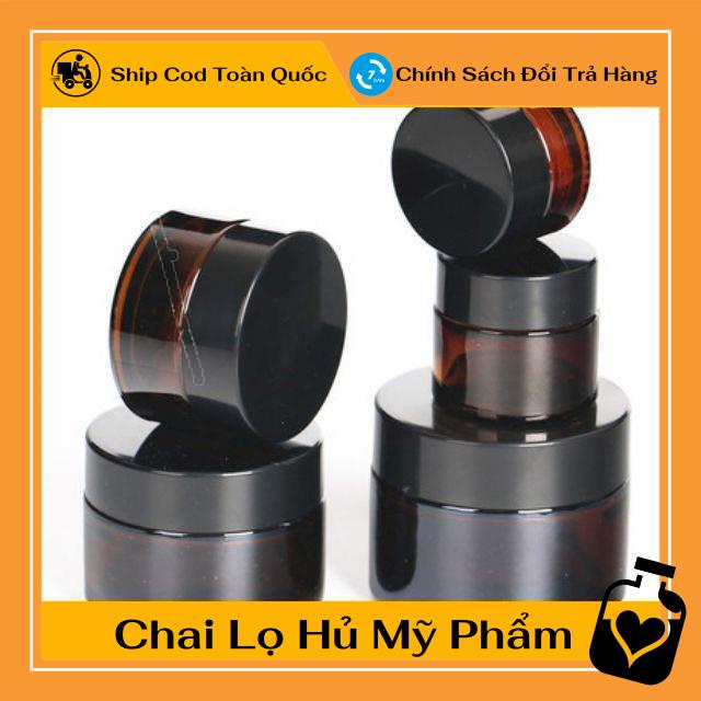 Hủ Đựng Kem ❤ [Sỉ 3.9k] Hũ Chiết Kem Thủy Tinh Nâu 5g/10g/15g/20g / Hũ đựng kem , phụ kiện du lịch