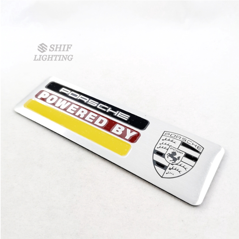 Miếng dán trang trí xe hơi bằng nhôm họa tiết logo Porsche