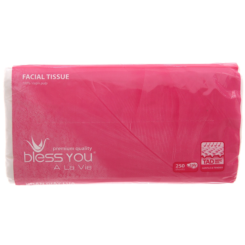 Thùng 40 gói giấy rút lụa Bless You Alavie cao cấp - 250 tờ x 2 lớp