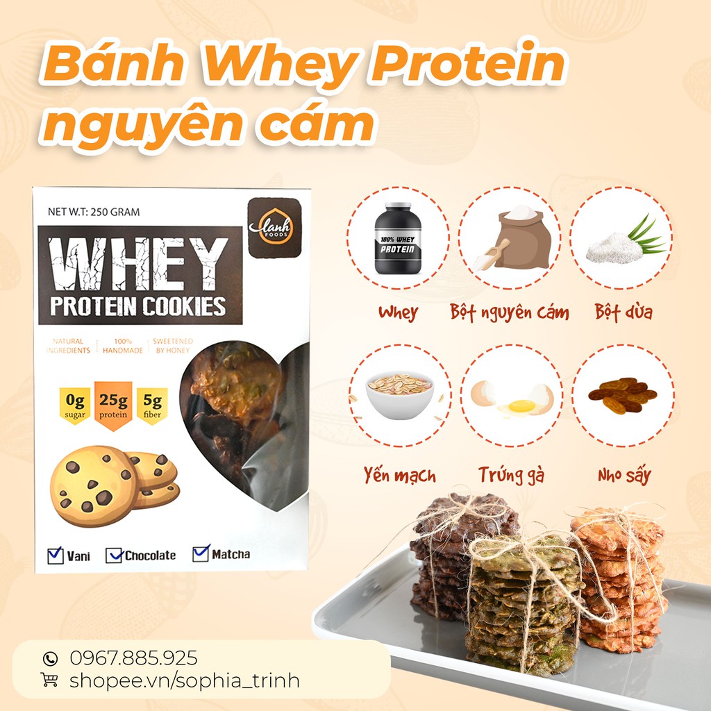 Bánh Whey Protein Cookies 250g