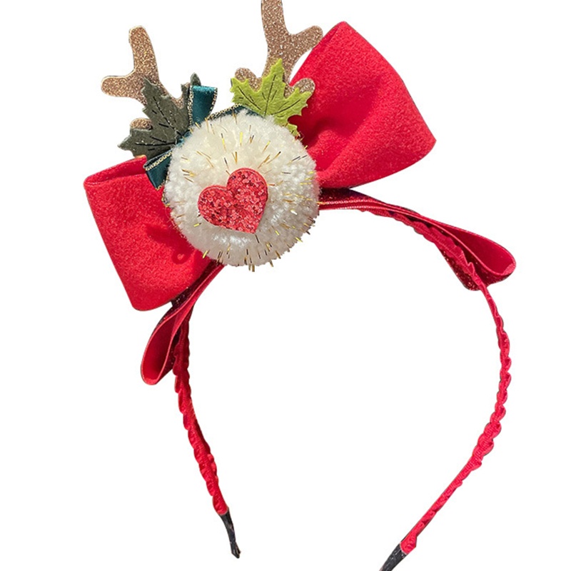 Flgo Băng Đô Giáng Sinh Đính Nơ Ruy Băng Ren Hình Gấu Bông / Hươu / Gấu Làm Đạo Cụ Chụp Ảnh Kỳ