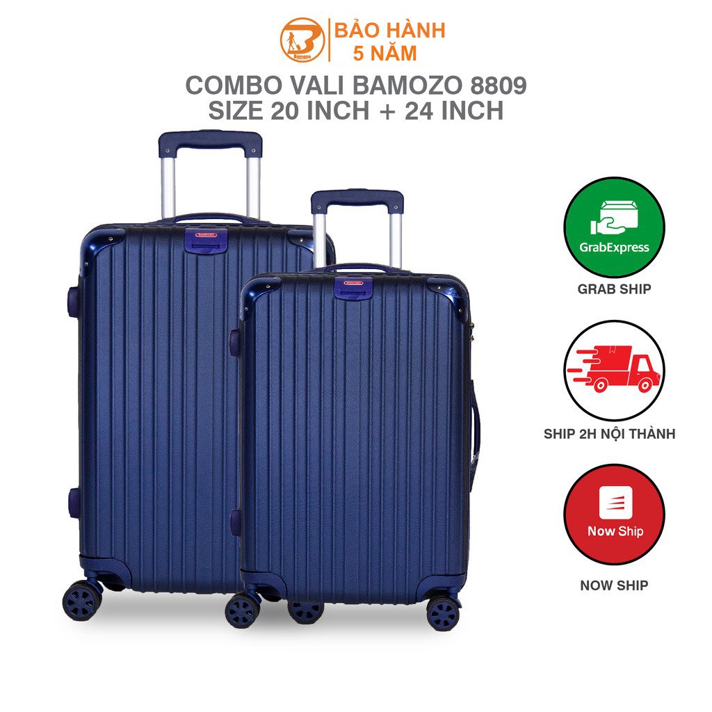 Vali kéo du lịch Bamozo 8809 Size 20inch/24inch - Chống Va Đập, Chống Trầy Xước - Bảo Hành 5 năm