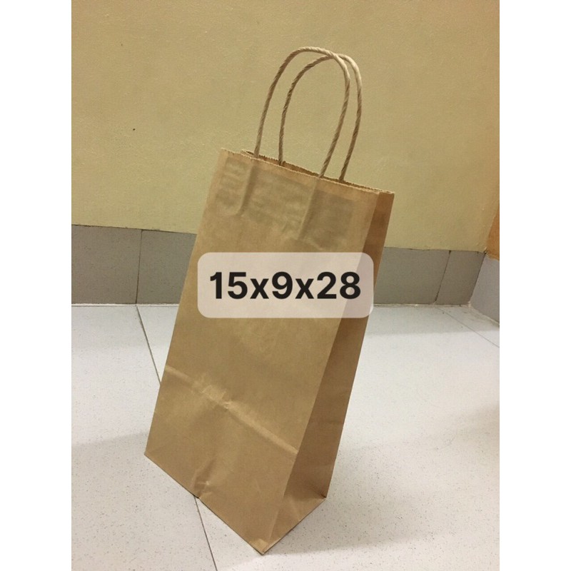Combo 100 túi giấy xi măng đáy vuông kt 15x9x28