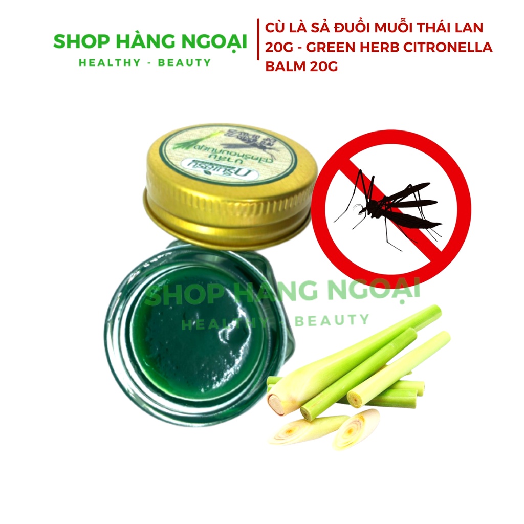Dầu cù là sả xua đuổi muỗi Thái Lan 20g- Green Herb Citronella Balm 20g