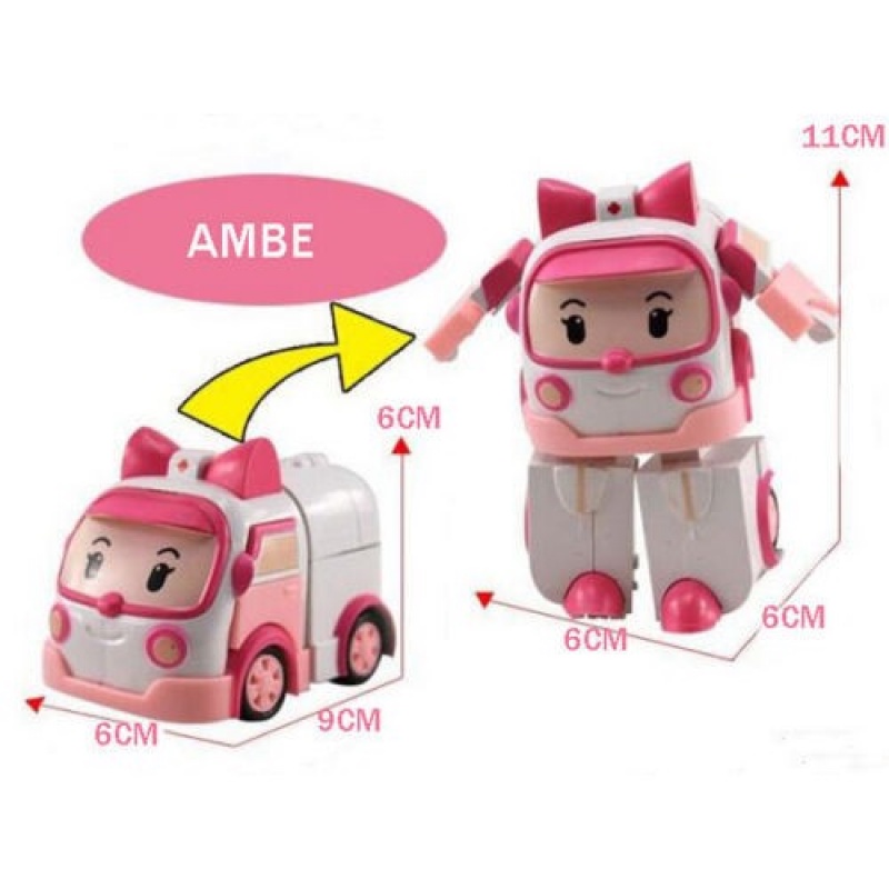 Đồ Chơi Xe Cảnh Sát Robocar Poli Hàn Quốc Kereta Mainan Lori Budak Transformers Kéo Sau Xe Hơi Cho Trẻ Em