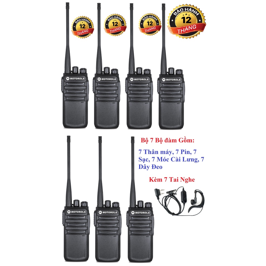 Bộ 7 Chiếc Bộ đàm Moto CP838/ CP-838(Loa chống Từ Tính, Bền Bỉ, Âm Thanh Trong, Cự Ly Xa)