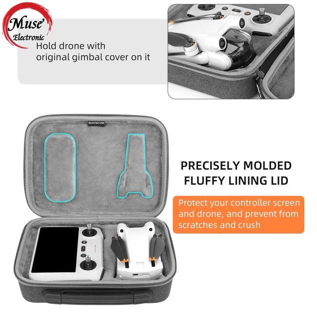 Túi Xách Du Lịch Da Lộn Lót Vải Đựng Máy Bay Điều Khiển Từ Xa Dji Mini 3 Pro