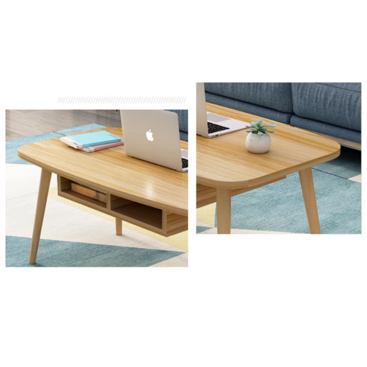 Bàn Trà Sofa/Cafe phong cách Bắc âu hình chữ nhật có 2 ngăn bàn để đồ tiện lợi