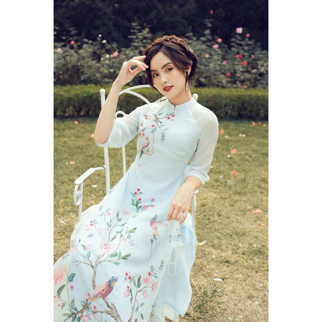 Áo dài nữ 🎀FREESHIP🎀 Áo dài cách tân đính hạt tay phối voan ao dai dinh da | BigBuy360 - bigbuy360.vn