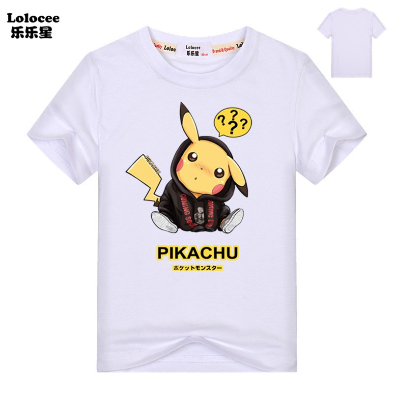 NEW Áo Thun Tay Ngắn In Hình Pokemon Thời Trang Mùa Hè 2019 Cho Bé Trai