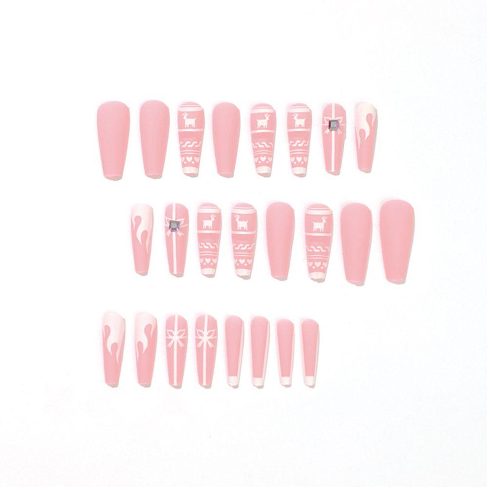 Set 24 Móng Tay Giả Họa Tiết Giáng Sinh Độc Đáo|Bộ Móng Tay Giả Trang Trí Nghệ Thuật