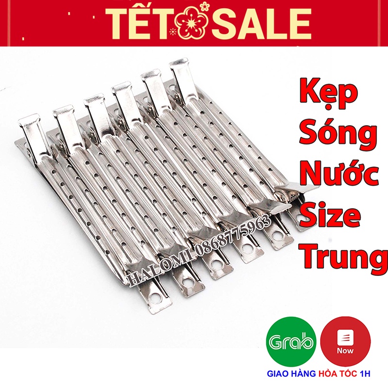 Kẹp Mỏ Vịt Làm Tóc Thép Size Trung Set 12 Chiếc Chống Sỉ Chính Hãng HALOMI