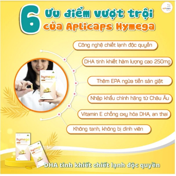 Viên uống bổ sung DHA cho phụ nữ mang thai Aplicaps Hymega hộp 30 viên - Viên DHA cho bà bầu