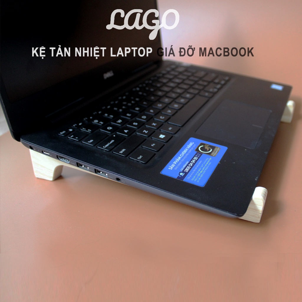 Giá đỡ laptop gỗ, kệ laptop gỗ để bàn tản nhiệt Lago giá đỡ máy tính cất gọn đỡ laptop 15 6 inch