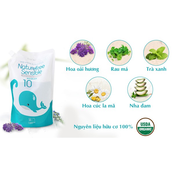 Nước giặt đồ sơ sinh hữu cơ (organic) Kmom - Hàn Quốc