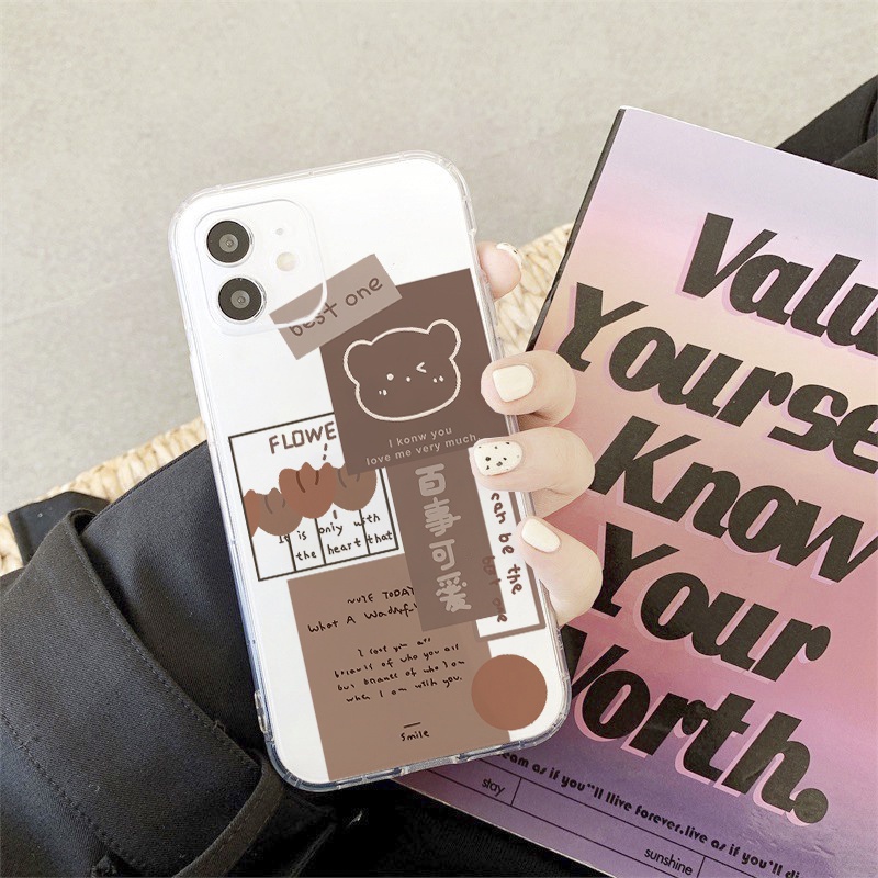 Ốp IPHONE hình Gấu, giấy note đủ dòng 6/6S/7/8/X/11/12/13 Plus Pro Max - E47 BAGI CHÍNH HÃNG | BigBuy360 - bigbuy360.vn