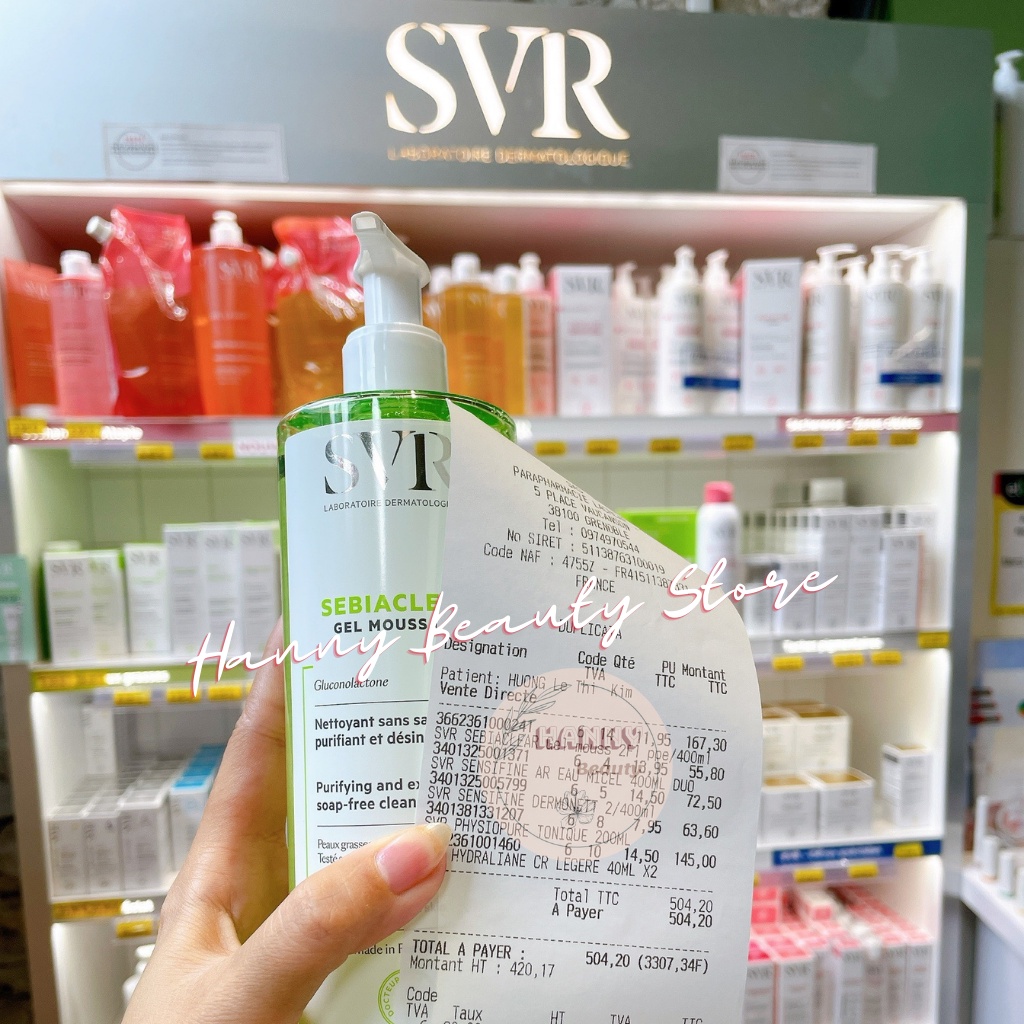 Sữa rửa mặt SVR 400ml Hanny Beauty SVR Sebiaclear Gel dành cho da dầu da nhạy cảm và da mụn | BigBuy360 - bigbuy360.vn