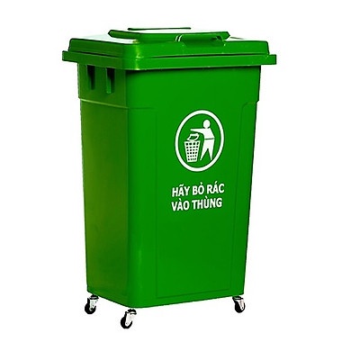 [Tặng Bọc Rác] Thùng Rác Công Cộng Nhựa HPDE 60L - 4 bánh xe