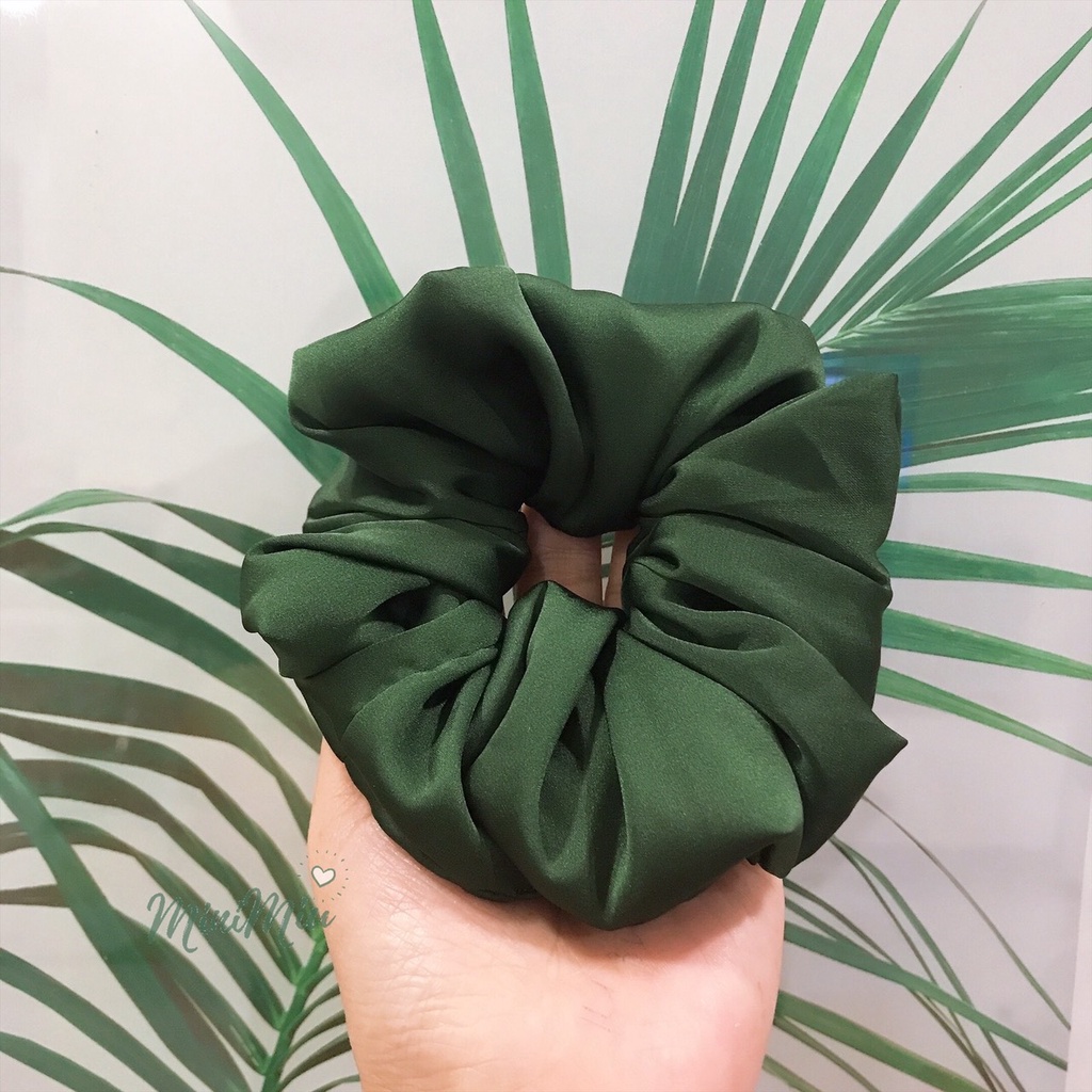 Dây cột tóc vải scrunchies handmade chất lụa satin, phi bóng mềm mịn