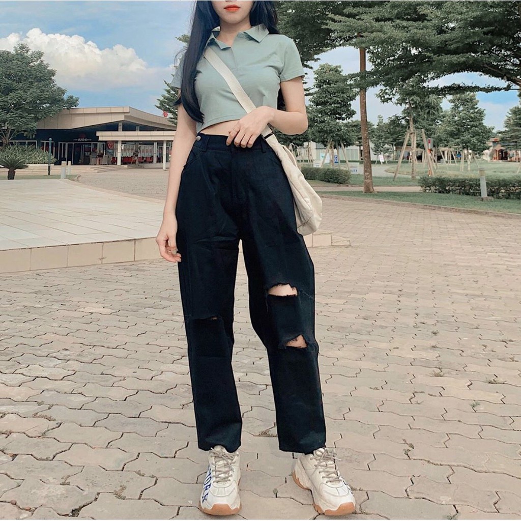 Quần DÀI Kaki NIZO RÁCH GỐI Ulzzang Unisex (Kiểu: Dài trên MẮT CÁ CHÂN) 1hitshop | BigBuy360 - bigbuy360.vn