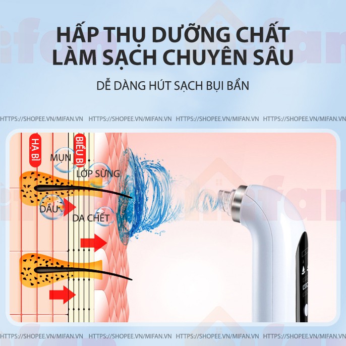 Máy Hút Mụn Đa Năng Thế Hệ Mới - Hút Mụn Đầu Đen, Mụn Cám, Rửa Mặt, Làm Sạch Lỗ Chân Lông, Phun Oxy Dưỡng Ẩm Sáng Mịn Da