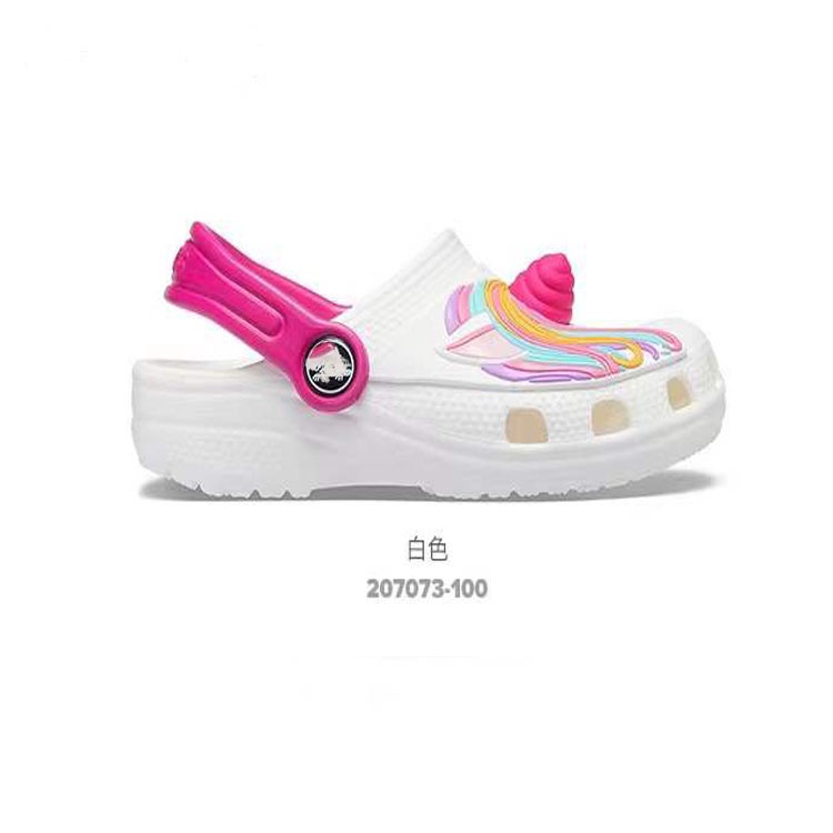 Giày Crocs Đi Biển Họa Tiết Kỳ Lân Đáng Yêu Cho Bé Gái