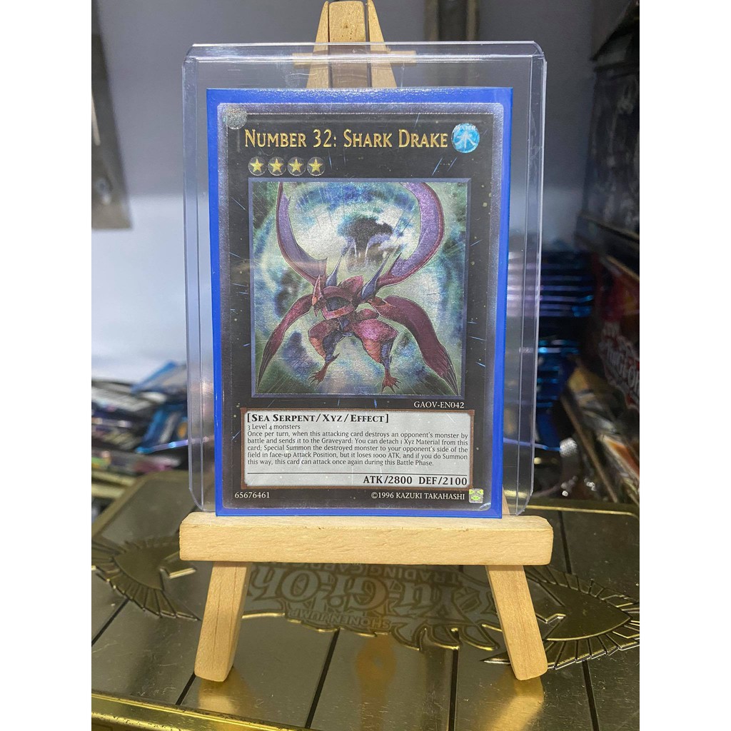 [ Dưa Hấu Yugioh ] Lá bài thẻ bài Number 32 Shark Drake - Ultimate Rare - Tặng bọc bài nhựa bảo quản