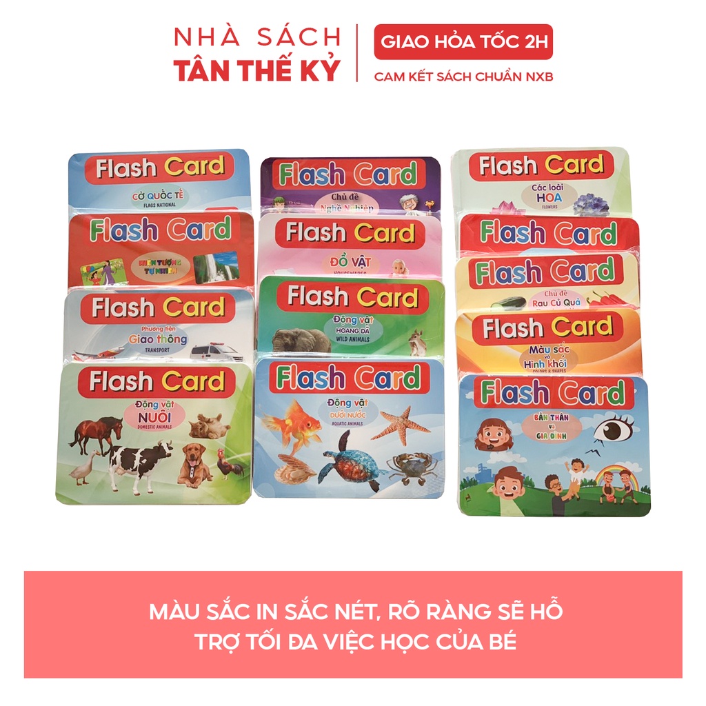 Bộ thẻ Flashcard Việt Hà Dạy trẻ về thế giới xung quanh 19 chủ đề song ngữ Anh Việt phương pháp Glenn Doman