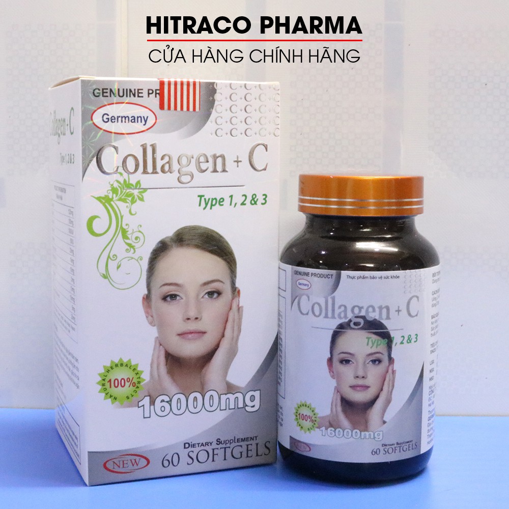 Viên uống đẹp da Collagen +C Type 123 giảm thâm nám tàn nhang - Hộp 60 viên