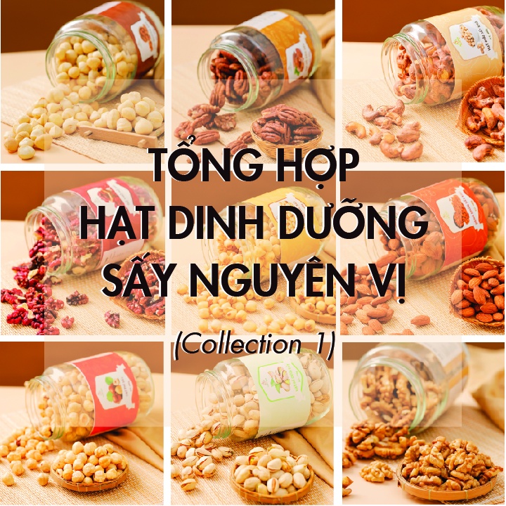 SET HẠT DINH DƯỠNG 14 LOẠI SẤY NGUYÊN VỊ ăn vặt healthy cho người ăn kiêng ăn chay &amp; mẹ bầu bổ sung vitamin+khoáng chất