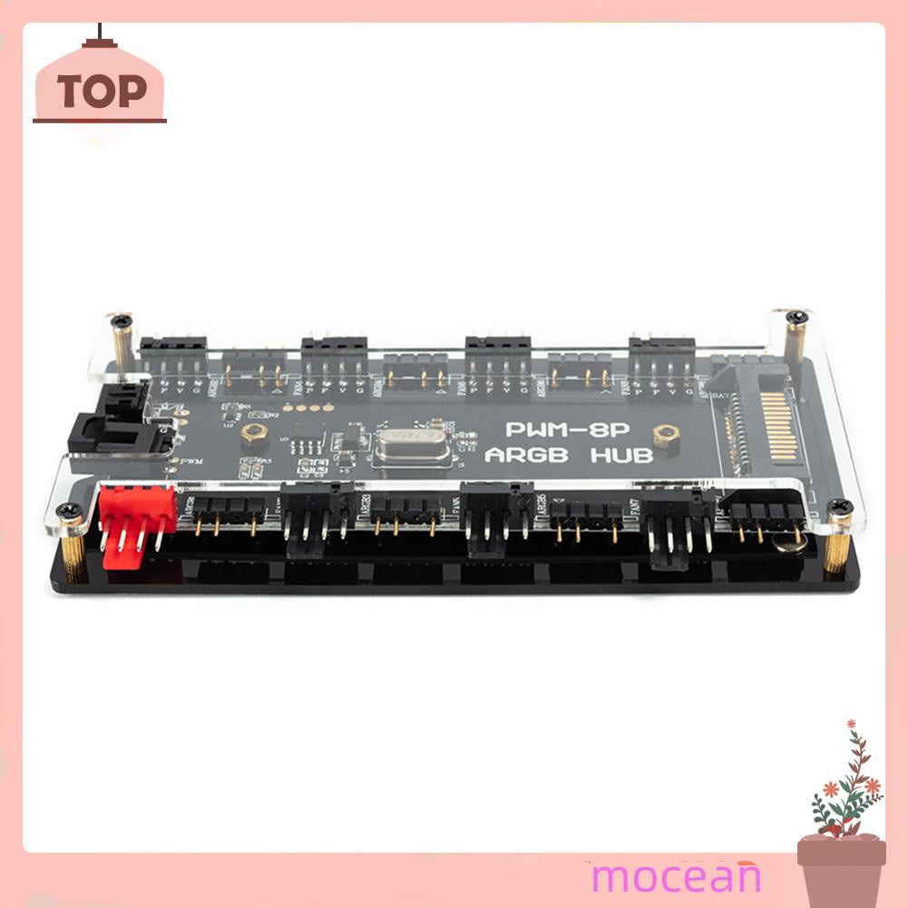 Bộ Chia Nguồn Sata 1 Sang 8 Quạt 12v 4 Pin Pwm Argb