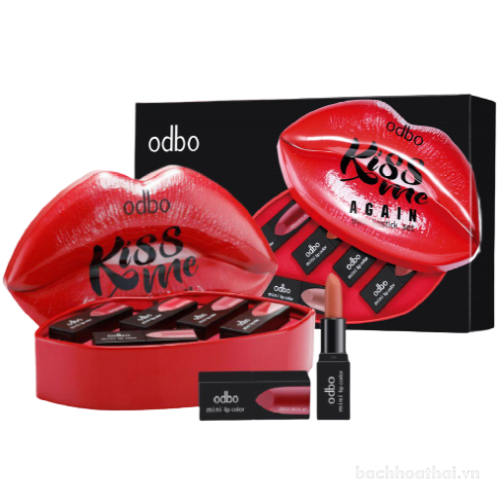 Hộp Soņ 5 thỏi Odbo Kiss Me Again Mini Lipstick Set Thái Lan