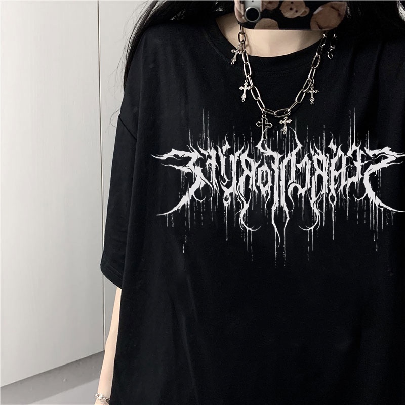 Áo thun tay ngắn in họa tiết anime phong cách retro Hàn Quốc cho nữ