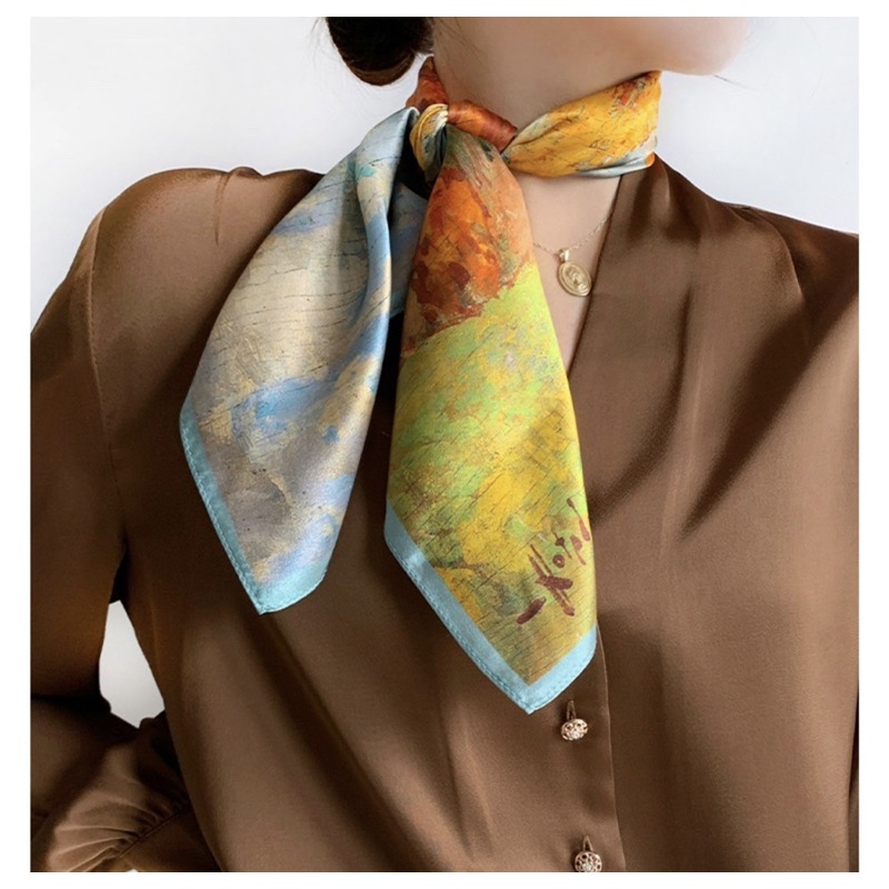 Khăn lụa vuông choàng cổ - Khăn turban nhiều mẫu xinh