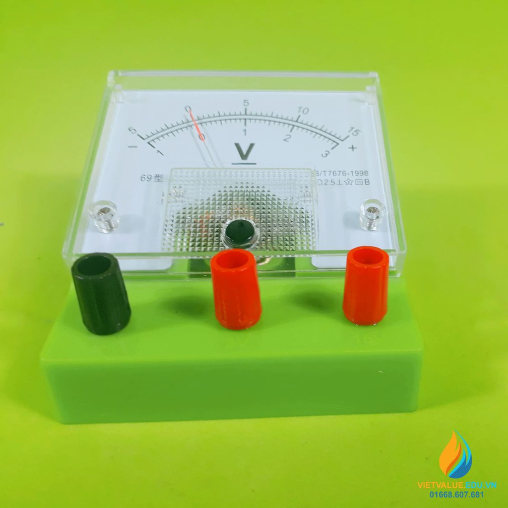 Vôn kế đo điện áp 1 chiều, thí nghiệm vật lý, khoảng đo 1 - 15V