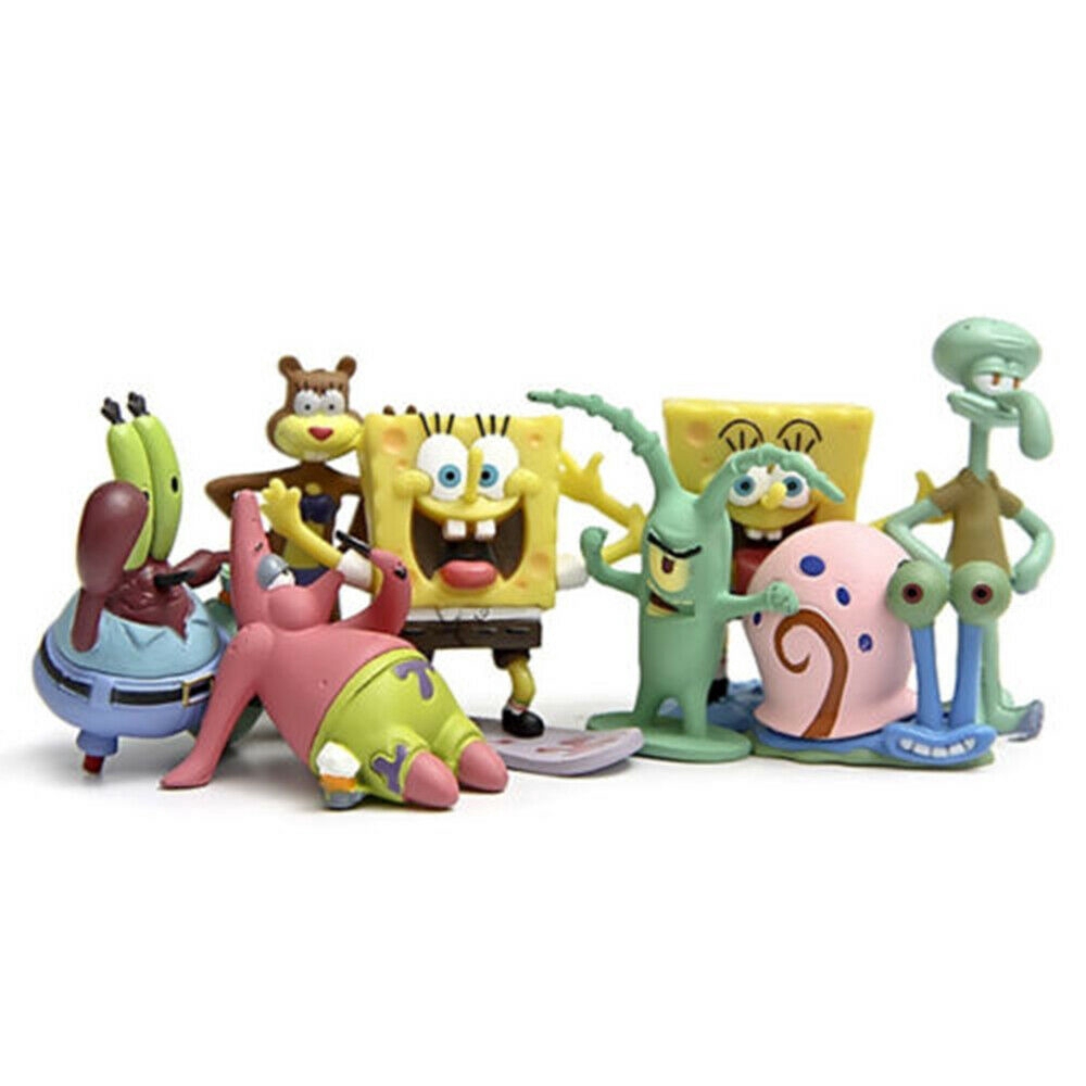 Bộ 8 đồ chơi PVC kiểu dáng Spongebob dễ thương cho trẻ em