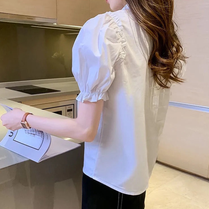 Áo sơ mi IELGY ngắn tay kiểu Pháp thời trang cho nữ