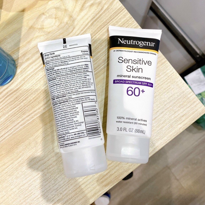 Kem chống nắng Neutrogena Sensitive Skin SPF60+ dành riêng cho da nhạy cảm