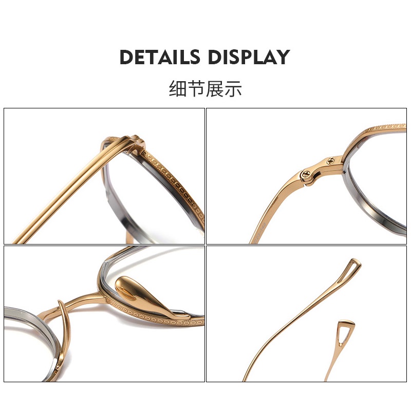 Mắt Kính Thời Trang Nhật Bản Siêu Nhẹ Gọng Titan Màu Vàng/Bạc KMN1231 Siêu Nhẹ