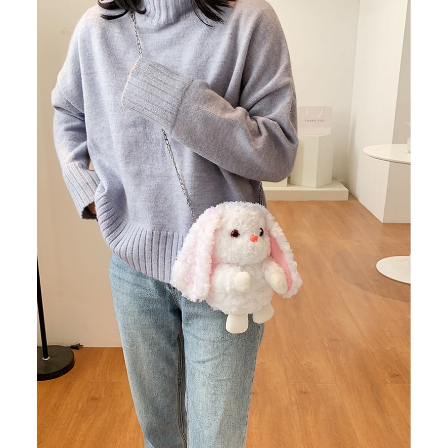 [Mã FAMAYWA2 giảm 10K đơn 50K] Túi đeo chéo hình thỏ siêu dễ thương lông mượt chuẩn Quảng Châu giá tốt